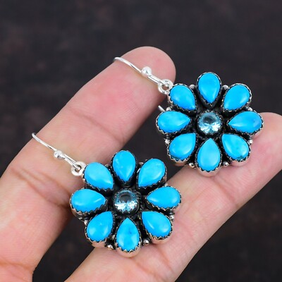 Sterling Silver Handmade Earring Sleeping Beauty Turquoise