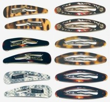 Charles Wahba Large Fancy Slide Snap Clip Side Lift Hair Barrette Made in France