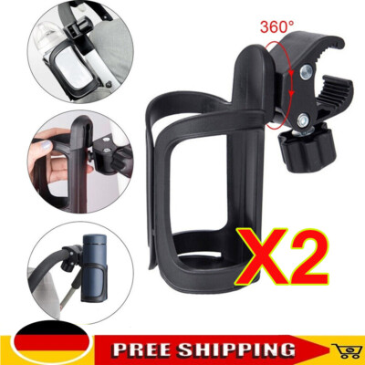 2X Einstellbar Becherhalter Flaschenhalter für Rollator Rollstuhl Kinderwagen