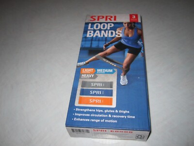 NIP SPRI LOOP BAND KIT Light, Medium & Heavy Resistance fitness exercise Bands
