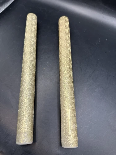 Point A La Ligne Gold textured Candle Sticks (2) - used