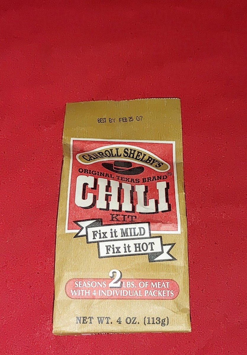 RARE! Vintage Carroll Shelbys Original Packet Texas Chili Kit 4oz Expired  2007