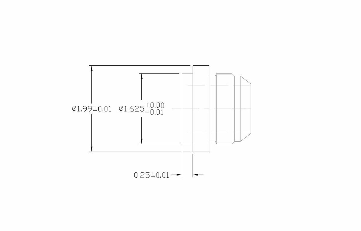 US AN20, 20 AN MALE BILLET 6061T6 ALUMINUM WELD ON / WELD IN - Foto 7