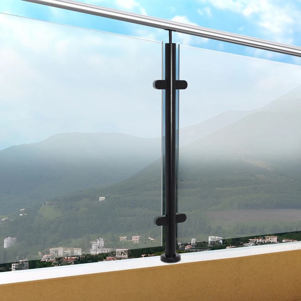 Posto médio de corrimão de vidro, poste de corrimão de aço inoxidável 304, poste de corrimão de convés - Imagem 3 de 4