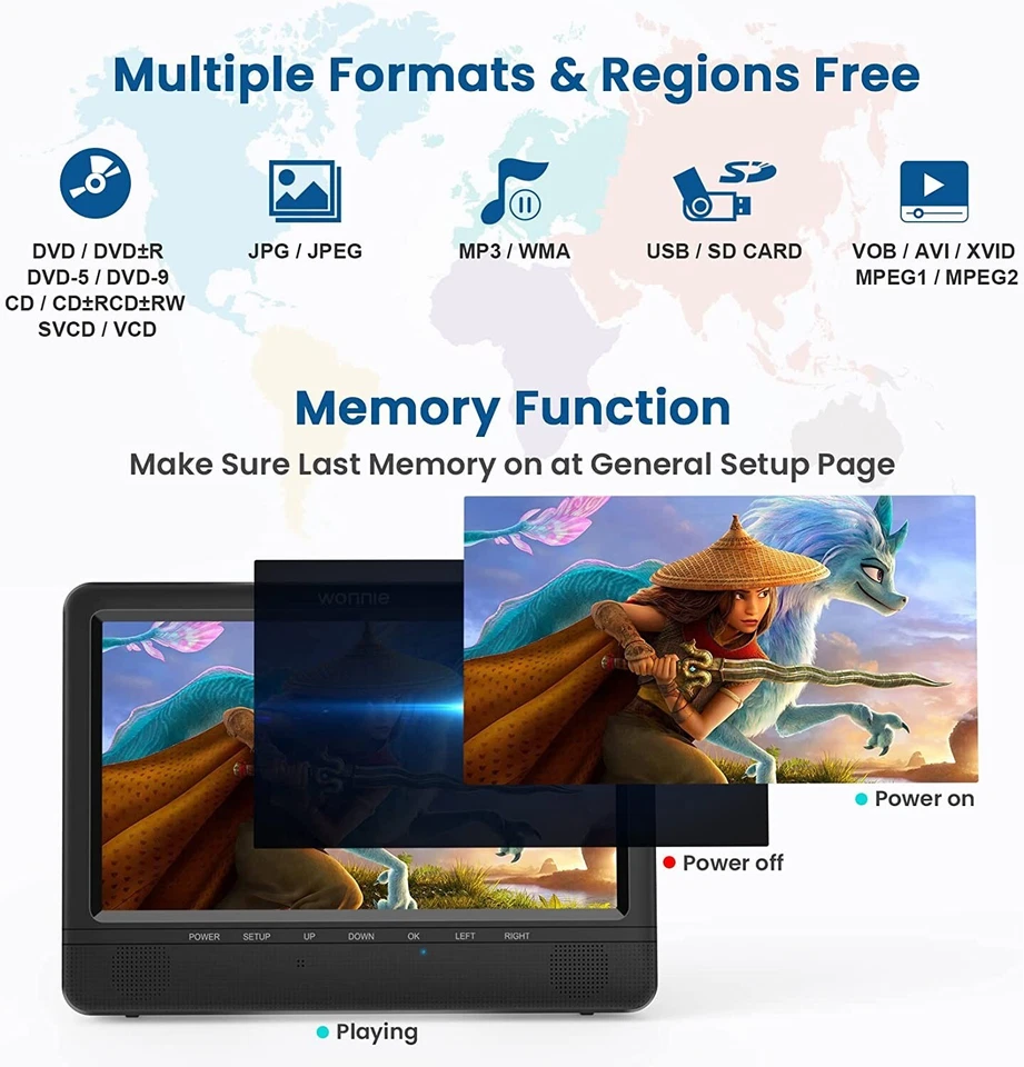 Pantalla Para Asiento Trasero De Carro Auto Coche Reposador Incluido Universal - Bild 4 von 4