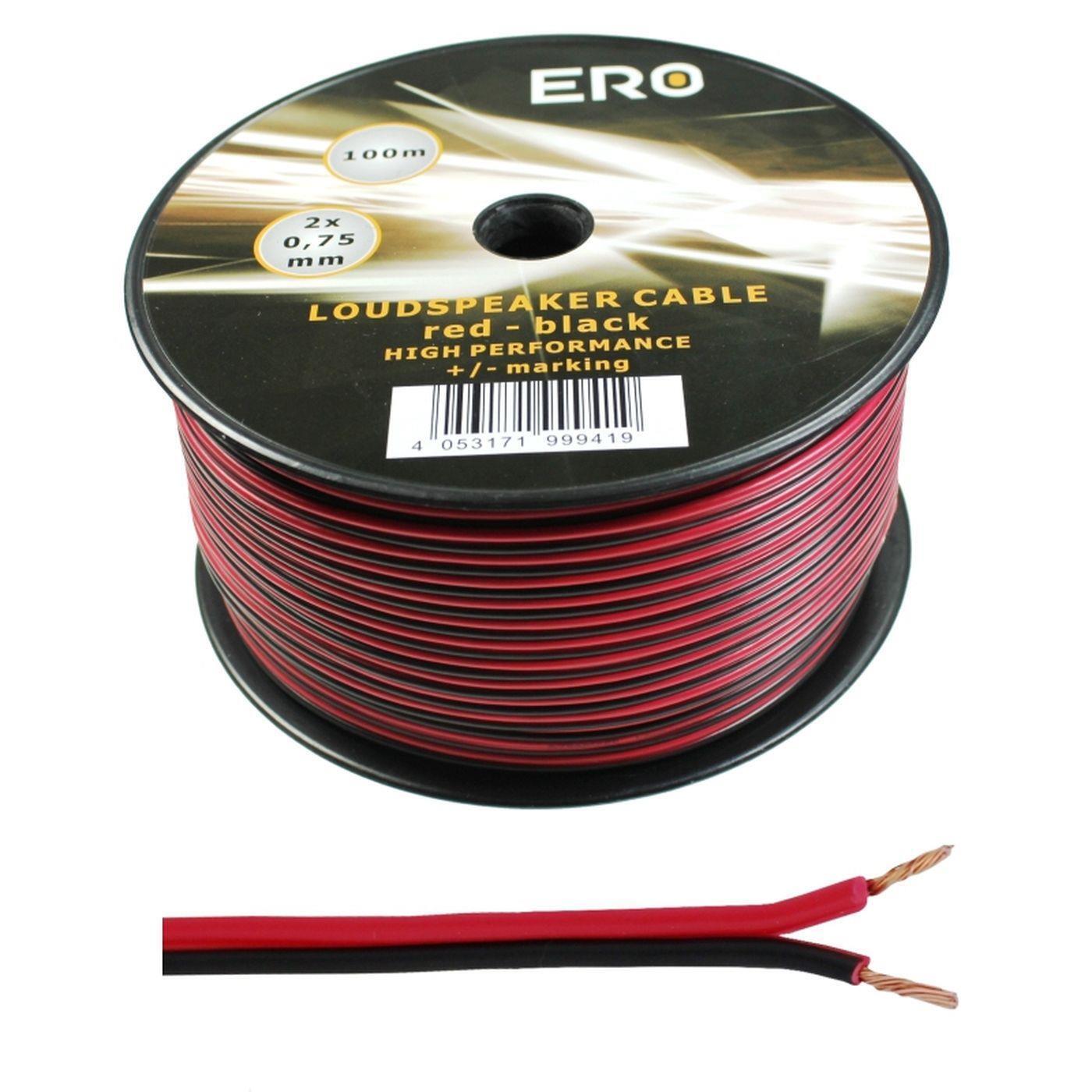 Settlers plisseret finansiel 100m Speaker cables 2x 0,75mm² Red Black Audio cable Box housing cable |  eBay