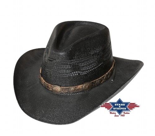 Black Western Country Model Hat: 100% Straw Ash - Picture 1 of 1