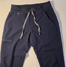 Figs Womens Siz S Navy Blue Scrub Pants Elastic Ankle Band