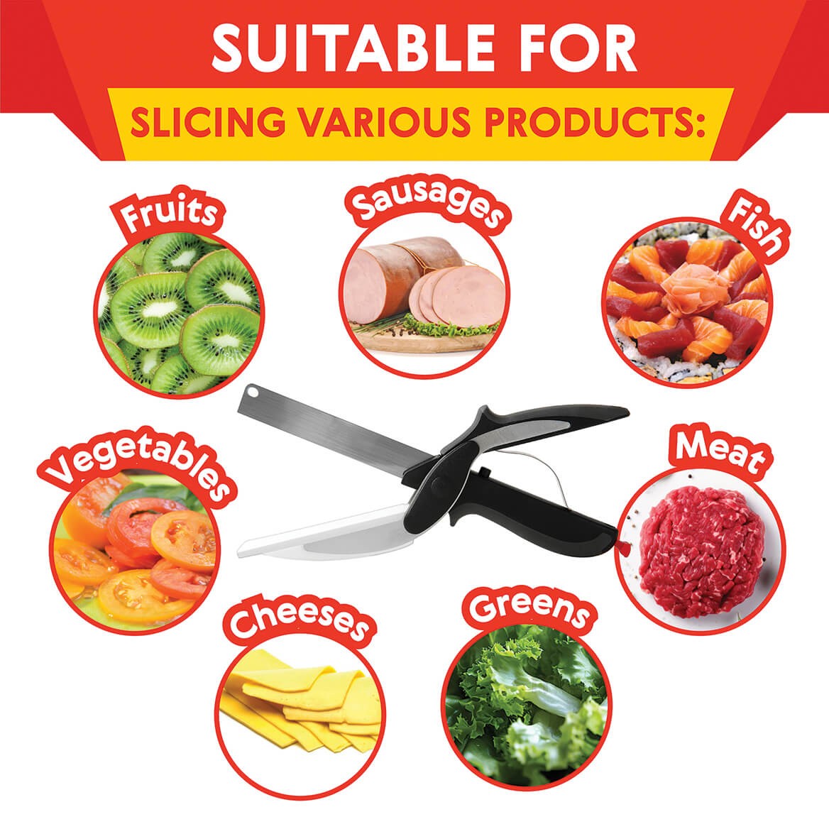 Chef's Pride 2-in-1 Cutting Board Scissors, All-in-One Spring-Powered Kitchen Sh