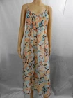 Anne Klein Long Silk Chiffon Dress Pink/Blue- Floral Print Sleeveless Midi Sz 12