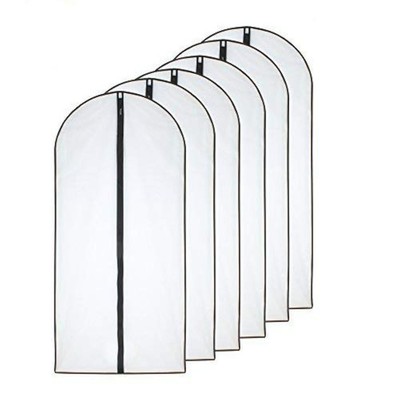 Garment Bag (Set of 6) Plastic Garment Bags with Zipper Hanging Clothes Cover