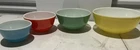 Vtg Pyrex PRIMARY Colors Mixing Nesting Stacking Bowl Set
