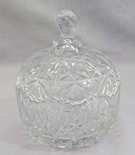 Vtg Japanese SOGA / Qian Li Crystal Glass Ware Series Glass Candy Dish w Lid EUC