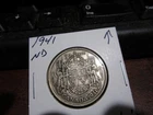 1941 ND - Canada 50 cent  - Canadian Silver half dollar -