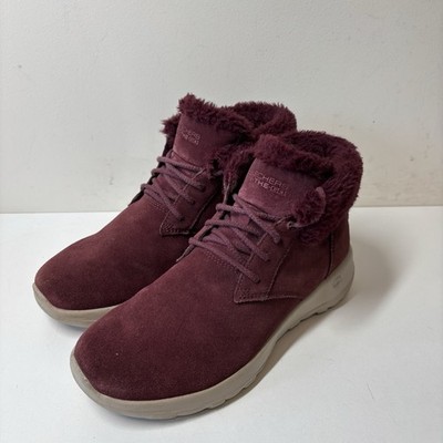 Skechers On The Go Joy Damenstiefel UK-Größe 6,5 burgunderrot Schnürstiefel 