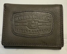 Auburn Tigers Genuine Leather Branded Trifold Brown Wallet Officially Licensed