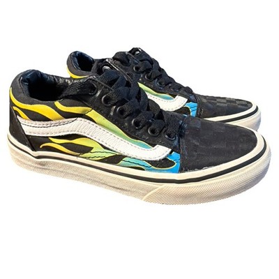 Vans Glow Flame Old Skool Sneakers Juniors Size 1 Youth