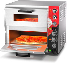 16" Indoor Electric Double Decker Pizza Oven W/Pizza Stone for Restaurant Home,C