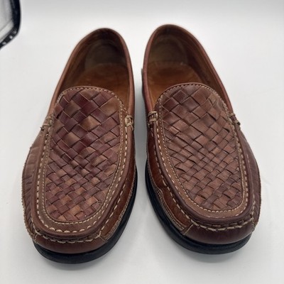 Mens DOCKERS Woven Leather Comfort Slip On Loafers Dress  display picture 1