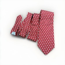 Vineyard Vines Martha’s Vineyard Mens Silk Tie Red w/Umbrella Prints Made In USA