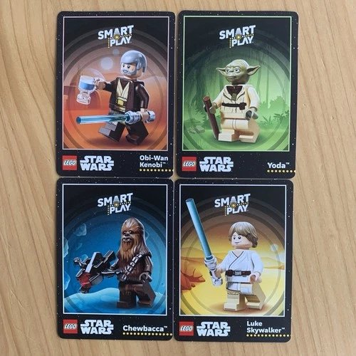 4 Lego Star Wars Smart Play Cards Yoda Chewbacca Luke Skywalker Obi-Wan Kenobi
