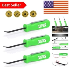 Durable Mini Pocket Pry Bar - 4.5” Length, 3pc Set with Convenient Clip - Green