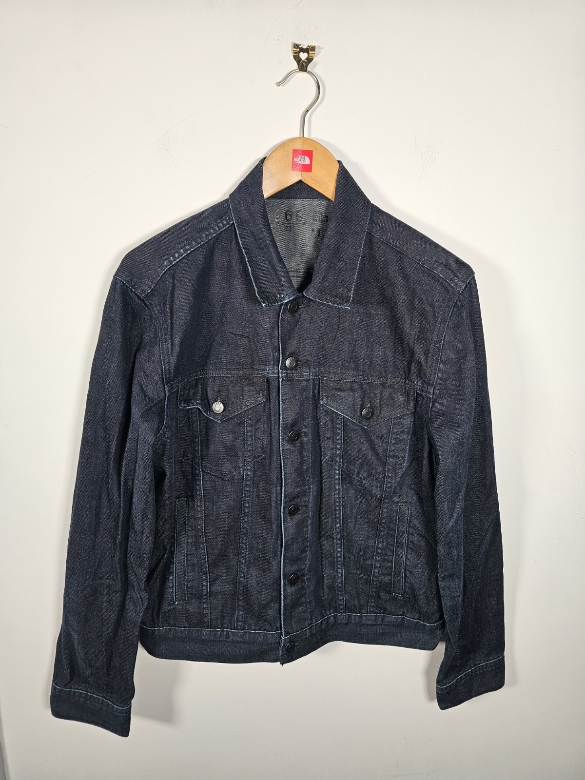 GAP Mens Medium Dark Blue Denim Trucker Jacket Short Sleeve Y2K Vintage Cotton Casual-image