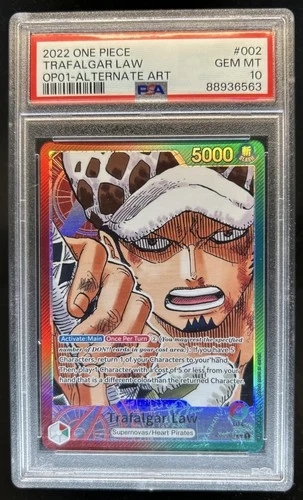 2022 One Piece Romance Dawn Trafalgar Law Alternate Art #OP01-002 PSA 10