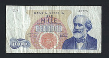 ITALIAN REPUBLIC BANKNOTE 1000 LIRE G.VERDI FIRST TYPE 20/5/1966
