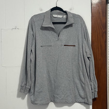 Tommy Hilfiger Gray Quarter Zip Logo Pullover 3X