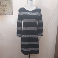 J.crew Black Gray Striped Sweater Dress Size XS