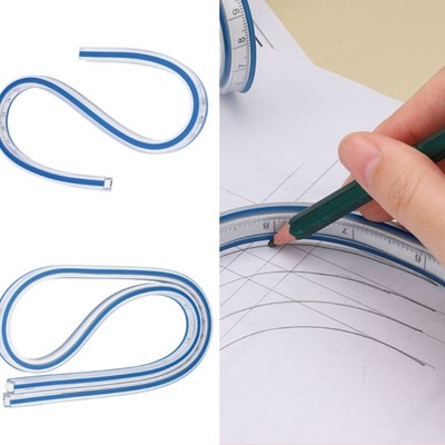 Double Side Scale Ruler Bendable Drawing Ruler Drafting Ruler Measuring Tool