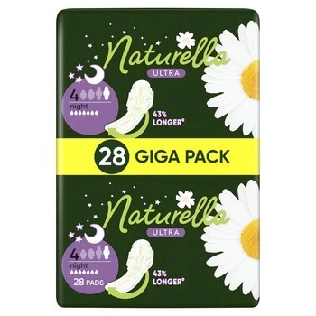 INNY Naturella Ultra Night Size 4 Kopfkissenbezüge mit Flügeln 28 Stück.