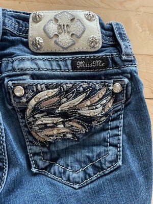 Y2K Miss Me Rhinestone Low Rise Flare Bootcut Jeans Girls 10