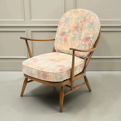 Ercol Windsor Easy Chair Model 203 1970s New Webbing Light Finish FREE* Delivery - Image 1 of 4