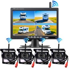 Wireless Backup Camera System 7" Monitor AI Detection for Truck RV Trailer