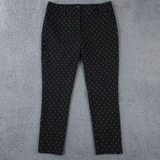 Ann Taylor LOFT Pants Womens 8 Black White Geo Houndstooth Julie Skinny Trousers