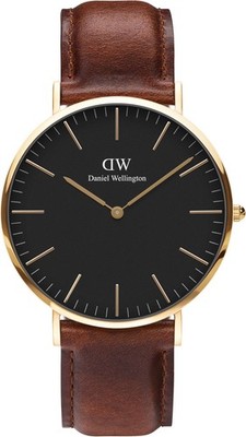 Daniel Wellington - Classic 40 St Mawes G Black DW00100543, Lederarmband