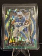 2024 Panini Select - Concourse David Montgomery #45 Black & Green Shock Prizm