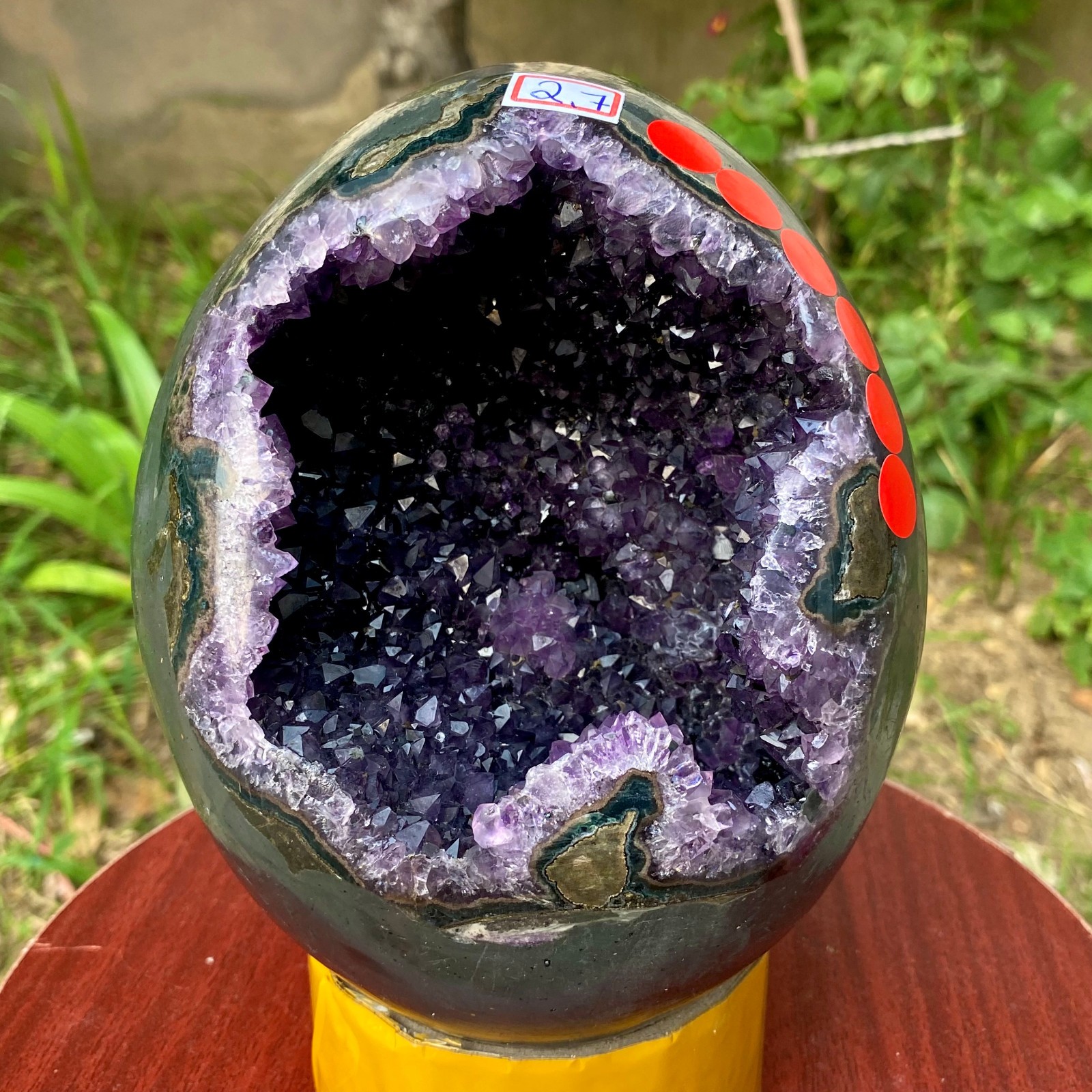 5.95LB Large Natural Amethyst geode quartz cluster crystal Egg specimen Healing