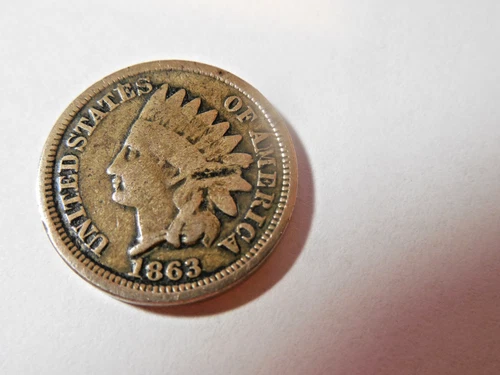 1863 Indian Head Penny in Strong good condition. Great rim and date.