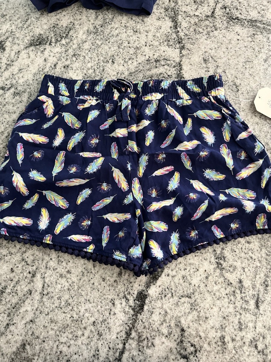 JUSTICE Girls Sz 10R Red/White/Blue Paint Splatter Jeans Shorts | eBay