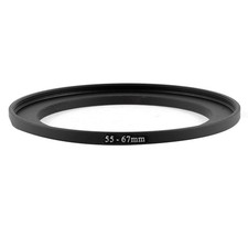 Aluminum 55mm-67mm Step Up Stepping Adapter Ring Camera Lens Filter 1pcs Black