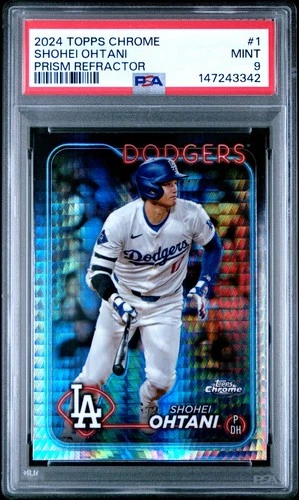 SHOHEI OHTANI 2024 TOPPS CHROME 1 REFRACTOR PSA9