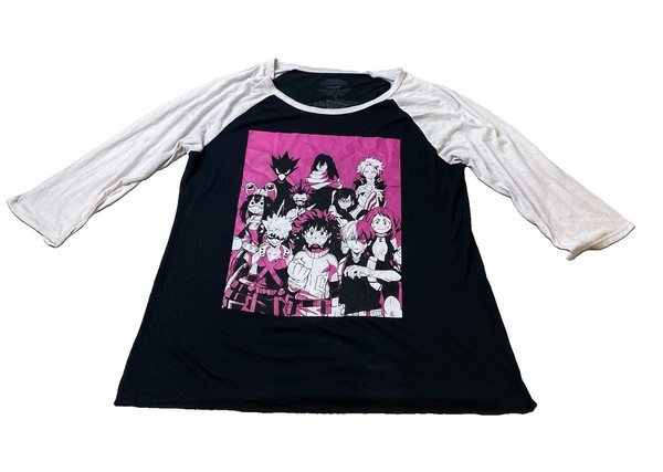 My Hero Academia Anime T-Shirt Manga Raglan Women's Size XL