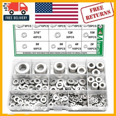 Durable 550PCS Flat Washers Kit with 12 Essential Sizes - Ultimate Compatibility