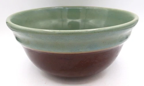 Vintage Red Wing Pottery Mixing Bowl – Brown and Green Glaze 10"