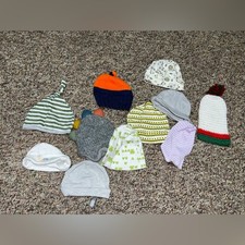infant newborn Boy, girl, hat, Assorted Kids Beanie Set, Lot of 11 hats