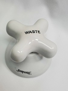 Vintage Porcelain Faucet Cross Handle Escutcheon Waste Water Tub