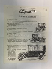 1912 Studebaker Car Print Ad Sedan Coupe Limousine Saturday Evening Post